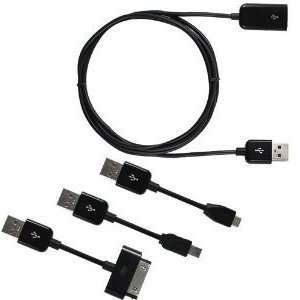   30 pin iPhone/iPod Cable and a 3ft USB Extension Cable included