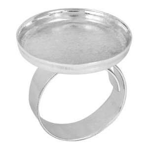  Handmade Silver Plated Adjustable Circle Bezel Ring Arts 