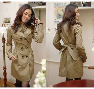   Slim Fit Trench Double Breasted Coat Jacket Outwear #213  