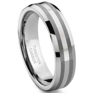   Tungsten Carbide 14K White Gold Inlay Wedding Band Ring Sz 13.0 SN#112