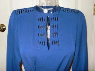 Diane von Furstenberg Amalfi Blue Florina Silk L/S Dress NWT 2  