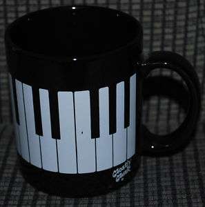 Coffee Mug Cup Vintage Black & White Piano Keys Music  