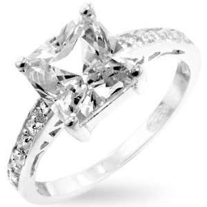 Aileens Diamond CZ Princess Cut Engagement Ring Size 7 (Sizes 5 10 
