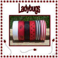 30 yds Loopy Bows Ladybug Theme Grosgrain Ribbon Lot  