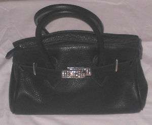 Fun Pre Owned CARLA MANCINI Italian Leather Embellished Handbag Purse 