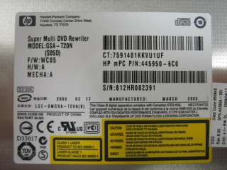 HP Super Multi DVD+/ RW Rewriter P/N 445950 6C0  