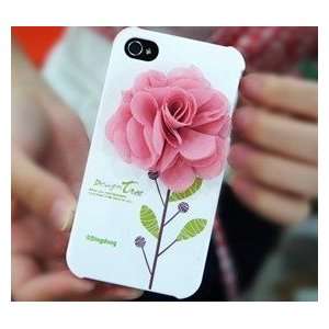   3D Flower Design Tree Hard Case(Pink Rose Flower) Cell Phones