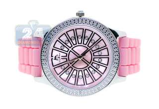 Techno Master Pink Pearl Womens Diamond Watch  
