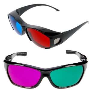  Cover Style +3D Magenta/Green Glasses Anaglyph style for watching 3D 