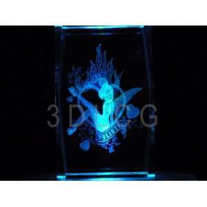  Disney Tinkerbell Naturally Flirty 3D Laser Etched Crystal 