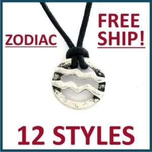 ZODIAC JEWELRY   SILVER METAL SIGN NECKLACE PENDANT  