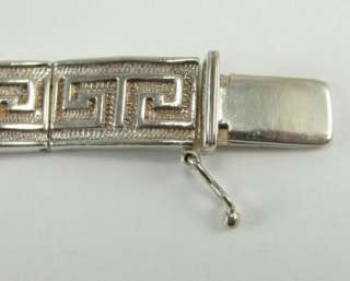 Sterling Silver Bracelet Greek Key Design 7 1/4 X 3/8  