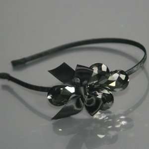   ) Black Alice Band with glass stone bow / Headband (4082 6) Beauty