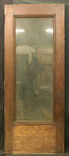 34x83 Antique Exterior Entry Oak Pine Door Large Beveled Glass Lite 