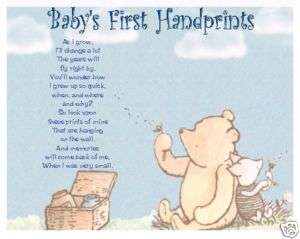 Blue Classic Pooh Babys First Handprints  
