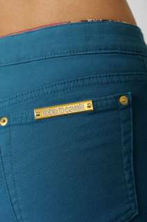 ROBERTO CAVALLI TURQUOISE PANTS JEANS ITALY Only Authentic   