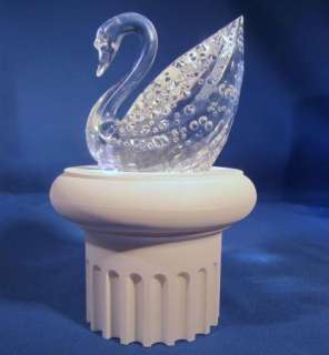 Swarovski Silver Crystal Centenary 1995 Small Swan on Pedestal in box 