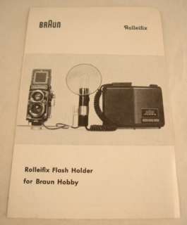 User Manual for Rolleifix Flash Holder for Braun Hobby  
