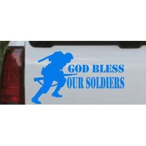 Blue 36in X 20.6in    God Bless Our Soldiers Military Car Window Wall 
