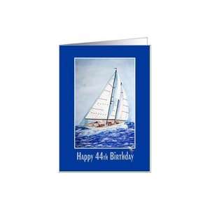 44th birthday watercolor sailboat sailing nautical 