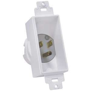 Midlite 4642 W Single Gang Decor Recessed Power Inlet (Audio Video 