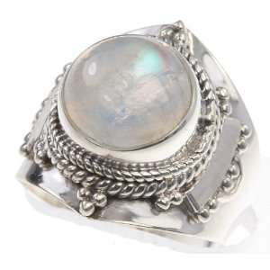   925 Sterling Silver RAINBOW MOONSTONE Ring, Size 6.75, 6.47g Jewelry