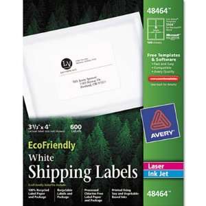   Shipping Labels, 3.33 x 4 Inches, Box of 600 (48464)