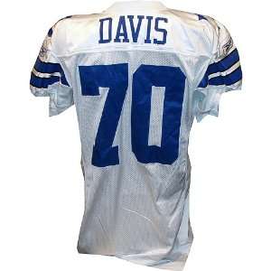  Leonard Davis #70 2009 Cowboys Game Used White Jersey w 