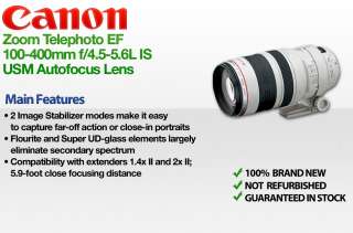 Canon Zoom Telephoto EF 100 400mm f/4.5 5.6L IS Lens  