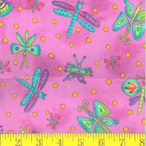  Wide Krazy Kats Dragon Flies Fabric By The Yard Arts, Crafts & Sewing