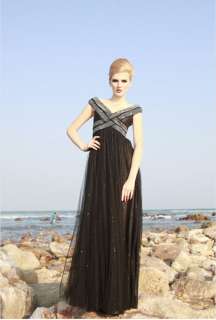 NEW Stunning Black Long Evening Gowns/Wedding Dresses #8055847  