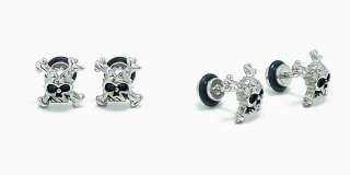Caribbean Skull Pirate Stainless steel Earrings Jewelry  