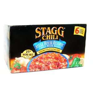 Stagg Chili Steakhouse Reserve with Beans 6 Cans  Grocery 