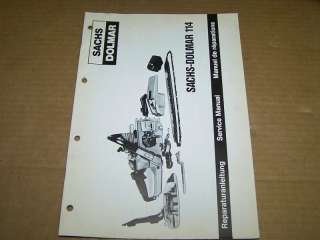 b395) Sachs Dolmar Chain Saw Service Manual 114  
