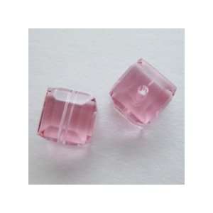  5601 Crystal Cube Beads 6MM Lt Rose