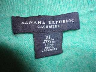 Banana Republic Green Gray Marbled Cashmere S/S Sweater XL  