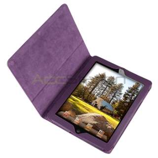 For iPad 2nd 2 Purple Smart Cover Premium Leather Case  
