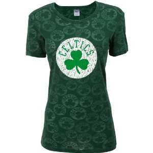  College Concepts Boston Celtics Team Logo Burnout T Shirt 