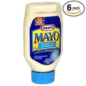 Kraft Mayo Light Mayonnaise, 18 Ounce Easy Squeeze Bottles (Pack of 6 