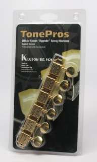 TonePros Kluson 6 In Line Vintage Style Tuners GOLD  