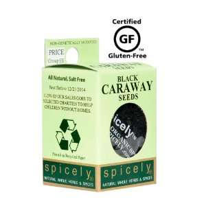 Spicely All Natural and Certified Gluten Free Caraway Seeds Black 