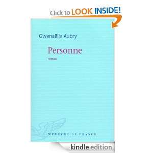 Personne (French Edition) Gwenaëlle Aubry  Kindle Store
