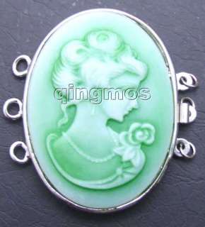 SALE big 30*40mm Multicolor Shell Cameo Beauty Clasp 3 Strands Craft 