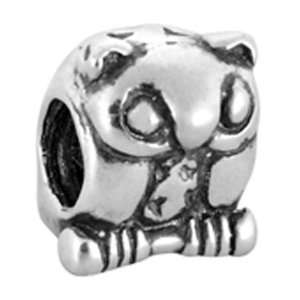  Avedon Polished Sterling Silver Owl Slide Charm Jewelry