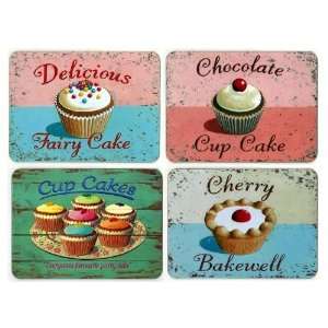  Set of 4 Cupcake / Fairycake Retro Table Mats   Martin 