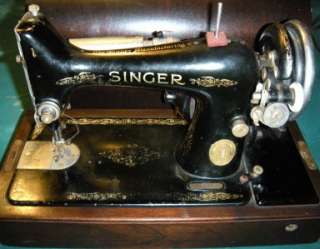 SINGER MODEL 99 99 13 HEAVY DUTY SEWING MACHINE LEATHER BENTWOOD CASE 