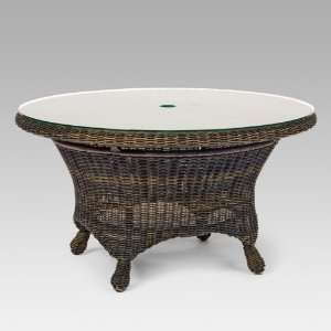 Woodard Serengeti All Weather Wicker Chat Table with Glass 
