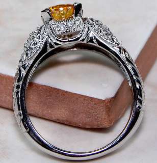 Yellow Topaz,White Topaz & 925 Solid Sterling Silver Ring Size 7,Item 