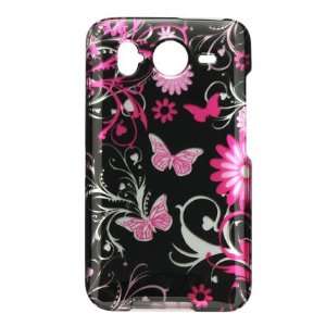  Pink Buttterfly Sanp on 2pcs Phone Protector Hard Cover 
