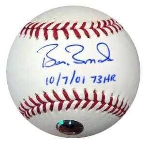  Barry Bonds Autographed Baseball   10 07 01 73 HR PSA DNA 